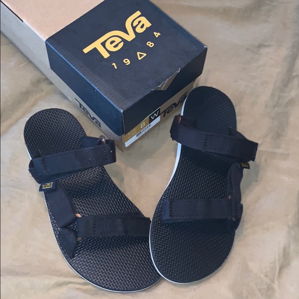 BLACK TEVA SANDALS